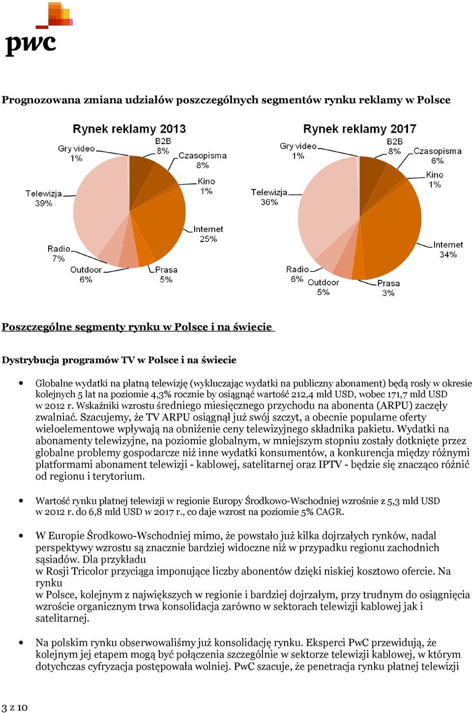 Wskaźniki wzrostu średniego miesięcznego przychodu na abonenta (ARPU) zaczęły zwalniać.