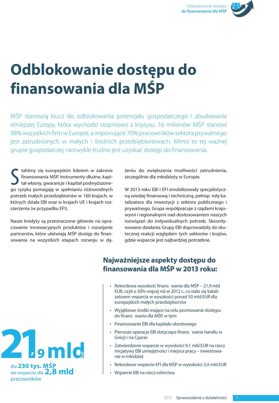 Mimo to tej ważnej grupie gospodarczej niezwykle trudno jest uzyskać dostęp do finansowania. Staliśmy się europejskim liderem w zakresie finansowania MŚP.