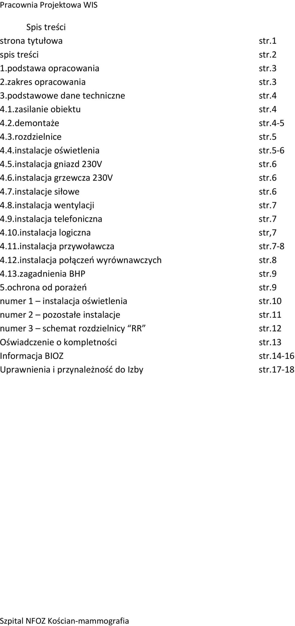 instalacja połączeń wyrównawczych 4.13.zagadnienia BHP 5.