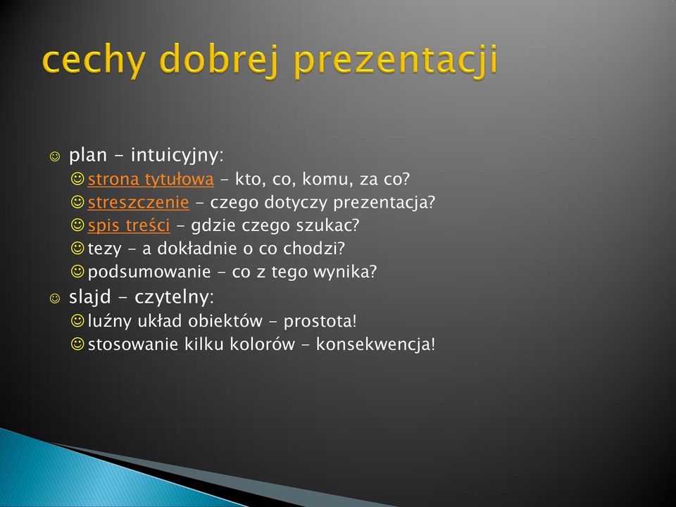 spis treści - gdzie czego szukac? tezy - a dokładnie o co chodzi?