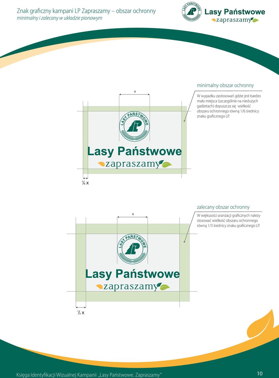 ochronnego równą 1/6 średnicy znaku graficznego LP.