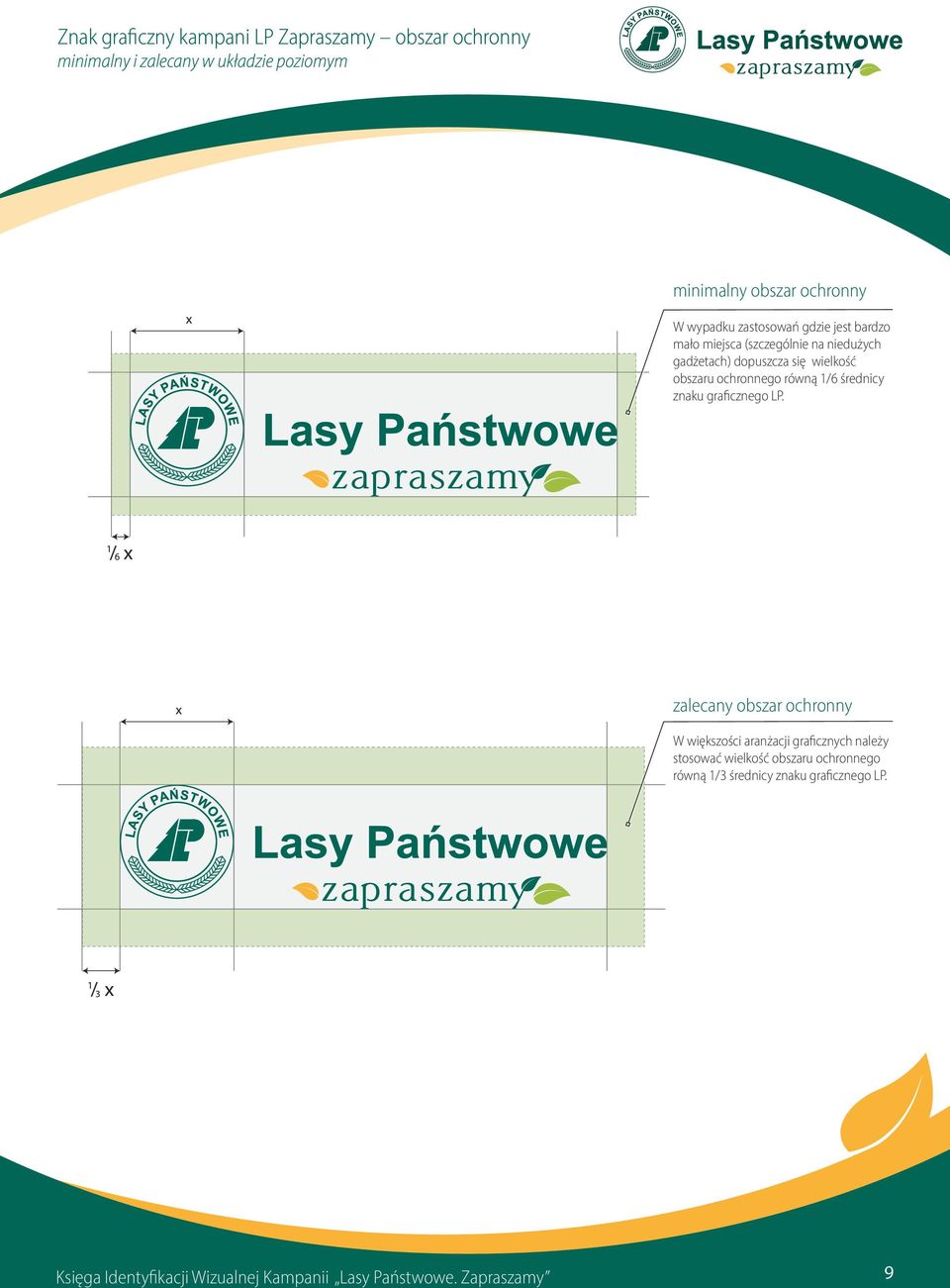 ochronnego równą 1/6 średnicy znaku graficznego LP.