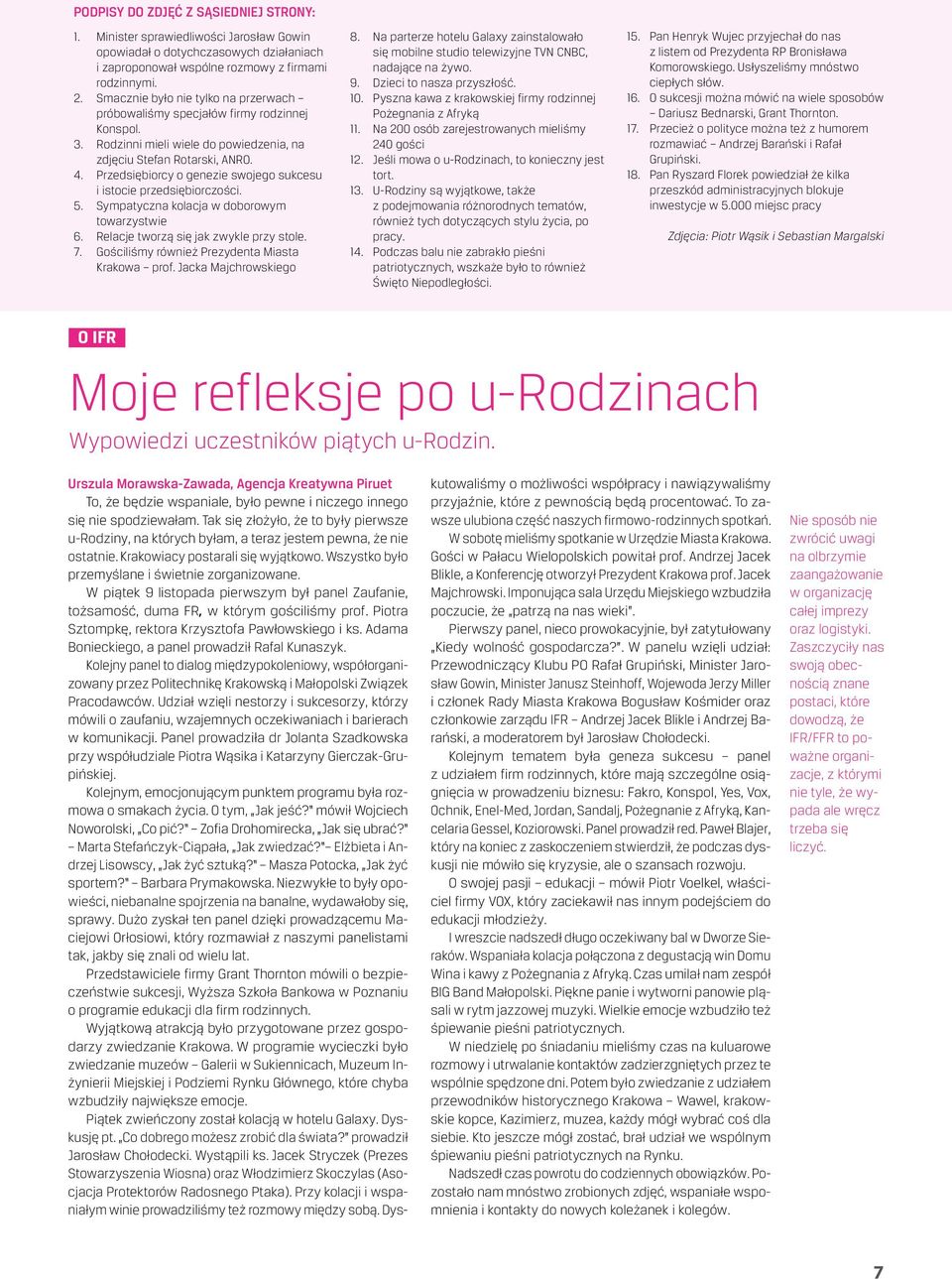 Przedsiębiorcy o genezie swojego sukcesu i istocie przedsiębiorczości. 5. Sympatyczna kolacja w doborowym towarzystwie 6. Relacje tworzą się jak zwykle przy stole. 7.