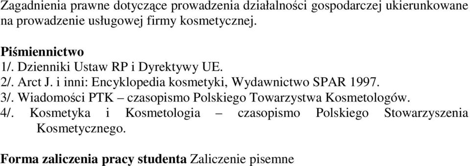 i inni: Encyklopedia kosmetyki, Wydawnictwo SPAR 1997. 3/.