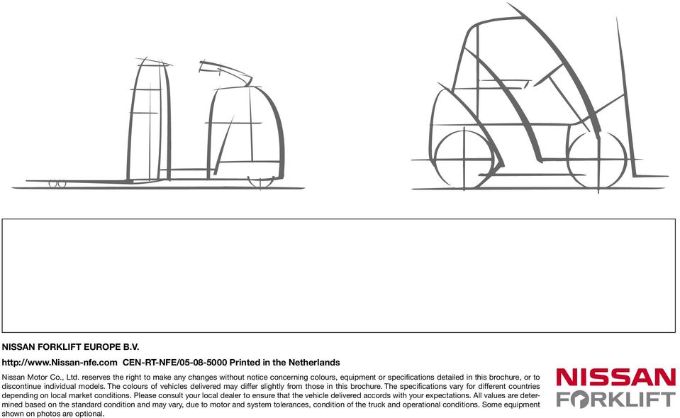 The colours of vehicles delivered may differ slightly from those in this brochure. The specifications vary for different countries depending on local market conditions.