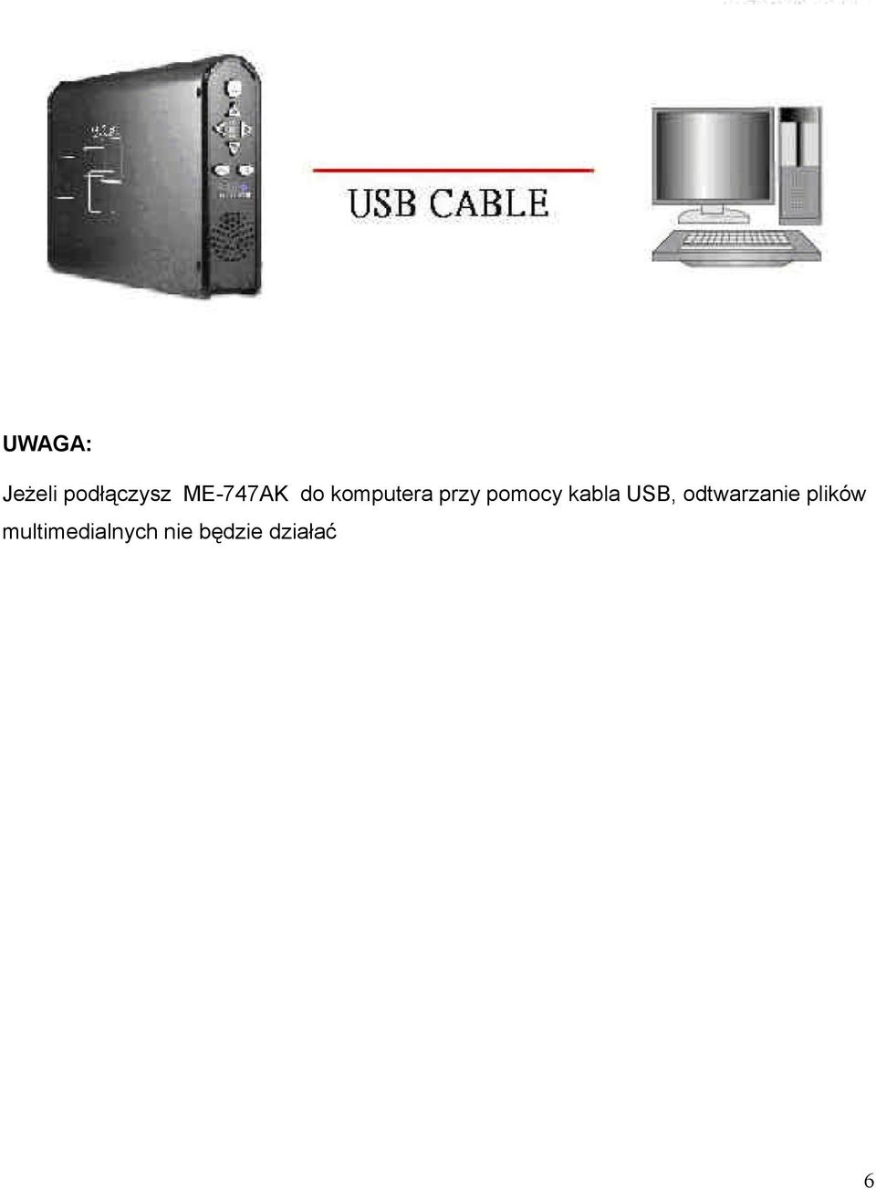 pomocy kabla USB, odtwarzanie