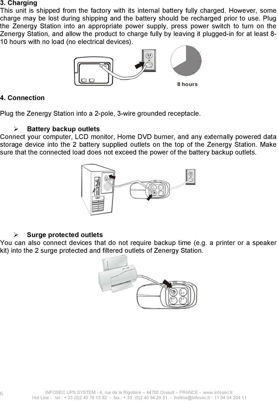 with no load (no electrical devices). 4. Connection Plug the Zenergy Station into a 2-pole, 3-wire grounded receptacle.