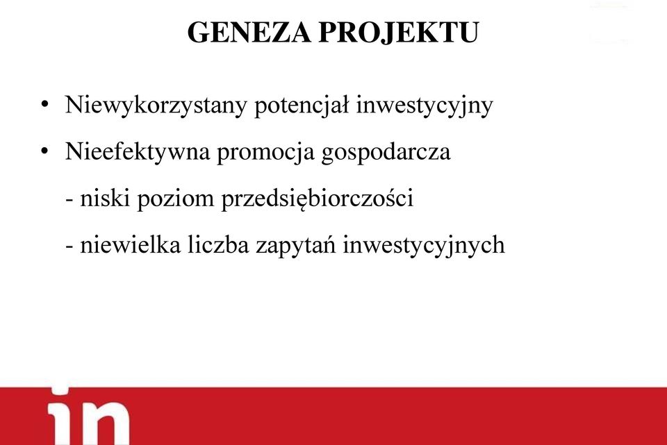 promocja gospodarcza - niski poziom