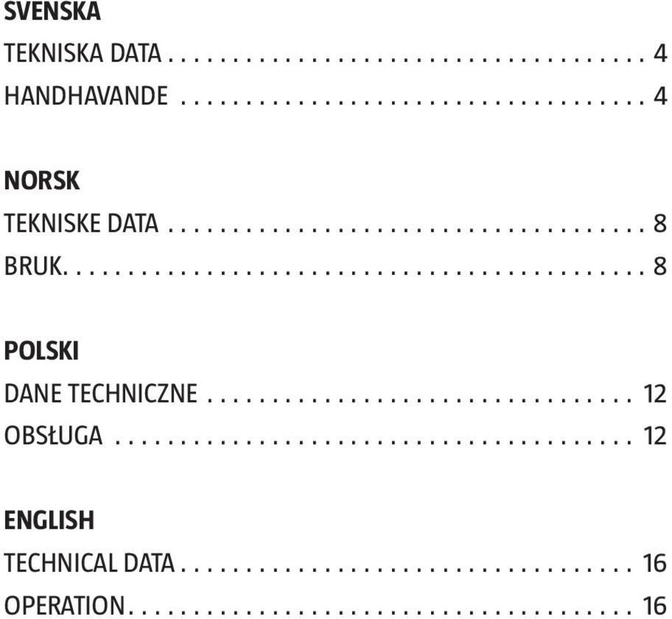 POLSKI DANE TECHNICZNE 12 OBSŁUGA