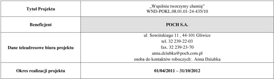 Sowińskiego 11, 44-101 Gliwice tel. 32 239-22-03 fax.