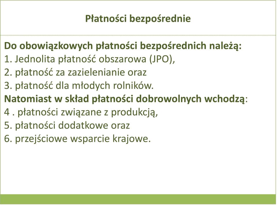 płatność dla młodych rolników.