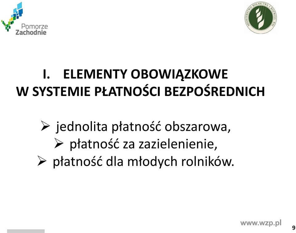 płatność obszarowa, płatność za