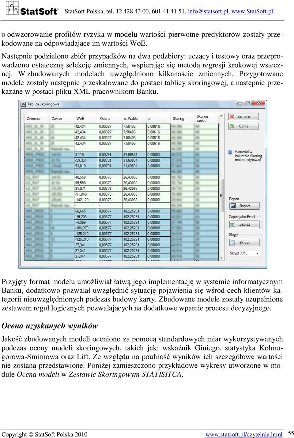 W zbudowanych modelach uwzględniono kilkanaście zmiennych.