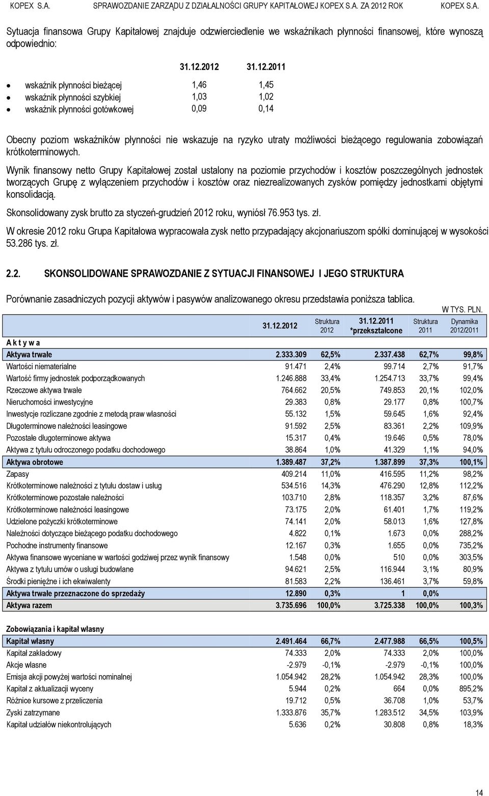 możliwości bieżącego regulowania zobowiązań krótkoterminowych.