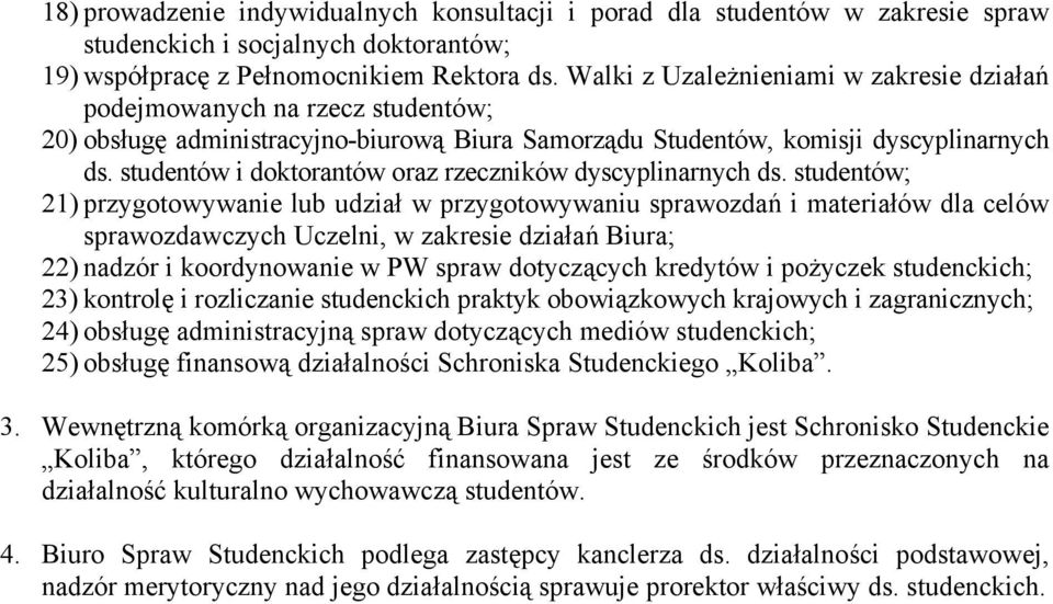 studentów i doktorantów oraz rzeczników dyscyplinarnych ds.