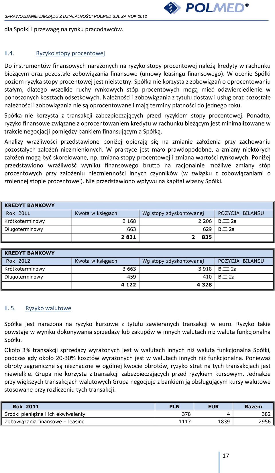 W ocenie Spółki poziom ryzyka stopy procentowej jest nieistotny.