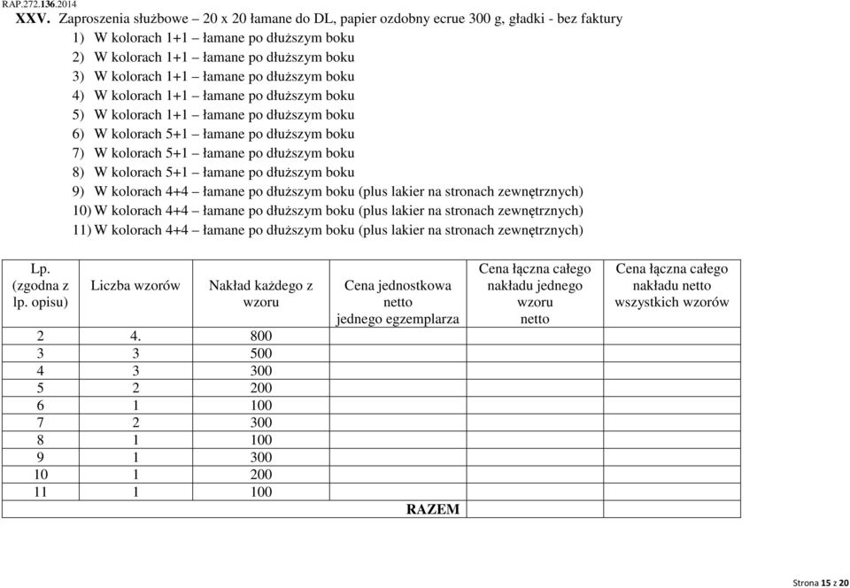 kolorach 5+1 łamane po dłuższym boku 9) W kolorach 4+4 łamane po dłuższym boku (plus lakier na stronach zewnętrznych) 10) W kolorach 4+4 łamane po dłuższym boku (plus lakier na stronach zewnętrznych)