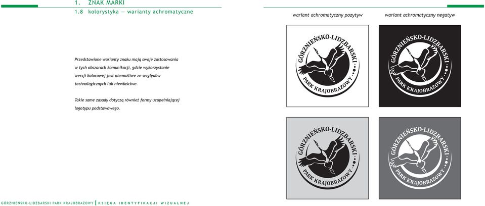 negatyw Przedstawione warianty znaku mają swoje zastosowania w tych obszarach komunikacji,