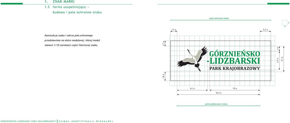 2,2 a a a Konstrukcja znaku i zakres pola ochronnego przedstawione na siatce