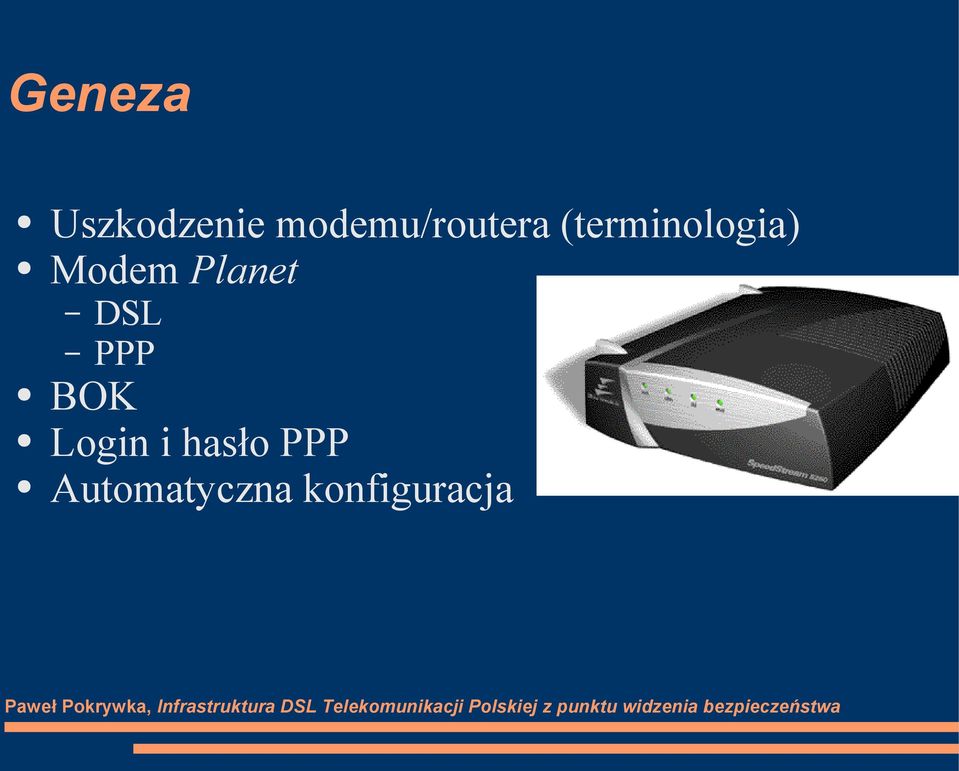 Modem Planet DSL PPP BOK