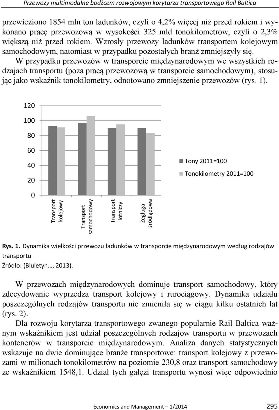 Wzrosły przewozy ładunków transportem kolejowym samochodowym, natomiast w przypadku pozostałych branż zmniejszyły się.