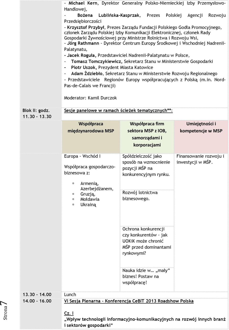 Centrum Europy Środkowej i Wschodniej Nadrenii- Palatynatu, - Jacek Roguła, Przedstawiciel Nadrenii-Palatynatu w Polsce, - Tomasz Tomczykiewicz, Sekretarz Stanu w Ministerstwie Gospodarki - Piotr