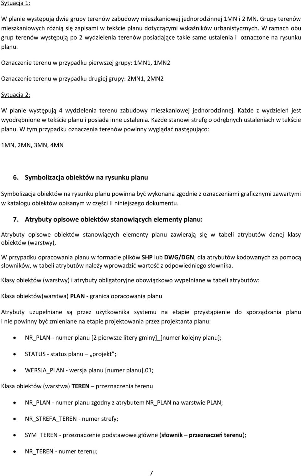 W ramach obu grup terenów występują po 2 wydzielenia terenów posiadające takie same ustalenia i oznaczone na rysunku planu.