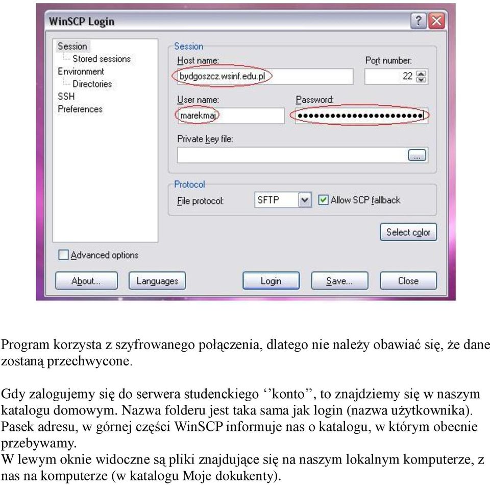 Nazwa folderu jest taka sama jak login (nazwa użytkownika).