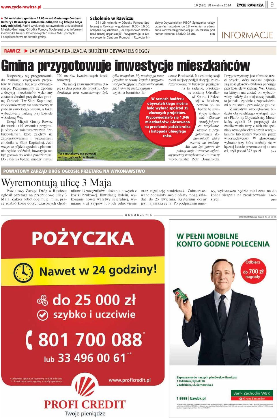 Szkolenie w Rawiczu INFORMACJE RAWICZ JAK WYGL DA REALIZACJA BUD ETU OBYWATELSKIEGO?