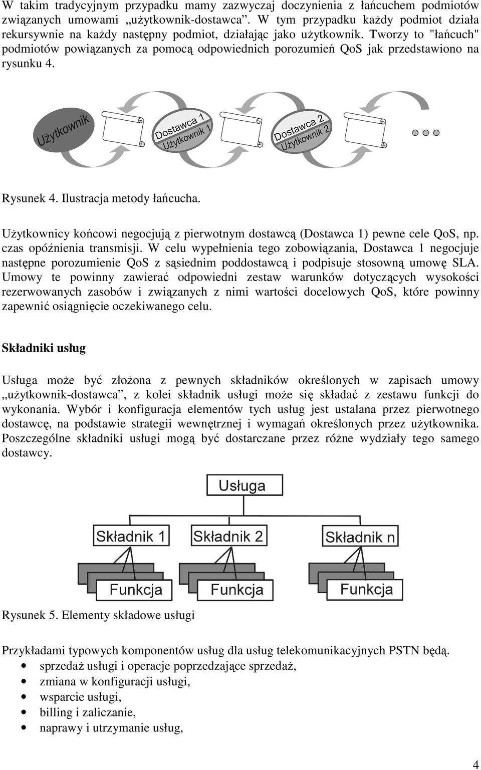 Tworzy to "łańcuch" podmiotów powiązanych za pomocą odpowiednich porozumień QoS jak przedstawiono na rysunku 4. Rysunek 4. Ilustracja metody łańcucha.