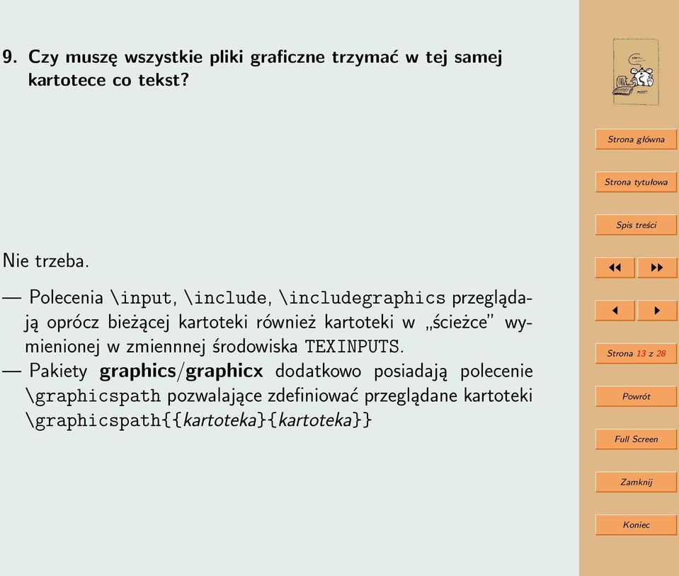 ścieżce wymienionej w zmiennnej środowiska TEXINPUTS.