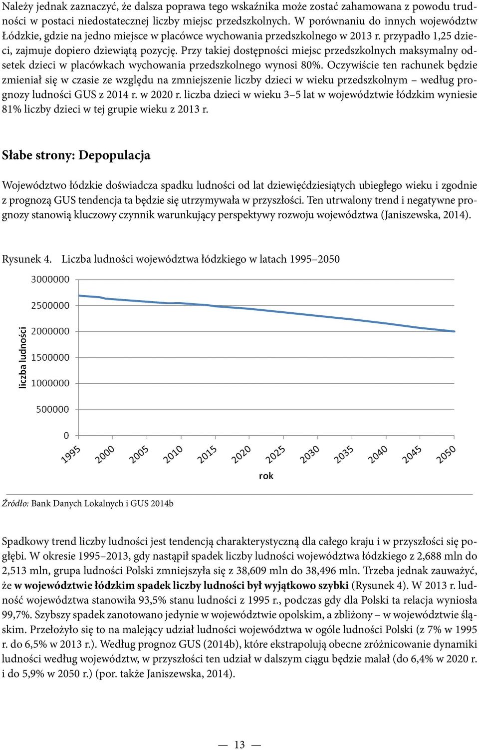 Przy takiej dostępności miejsc przedszkolnych maksymalny odsetek dzieci w placówkach wychowania przedszkolnego wynosi 80%.