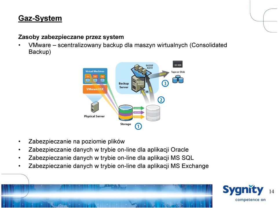 danych w trybie on-line dla aplikacji Oracle Zabezpieczanie danych w trybie on-line