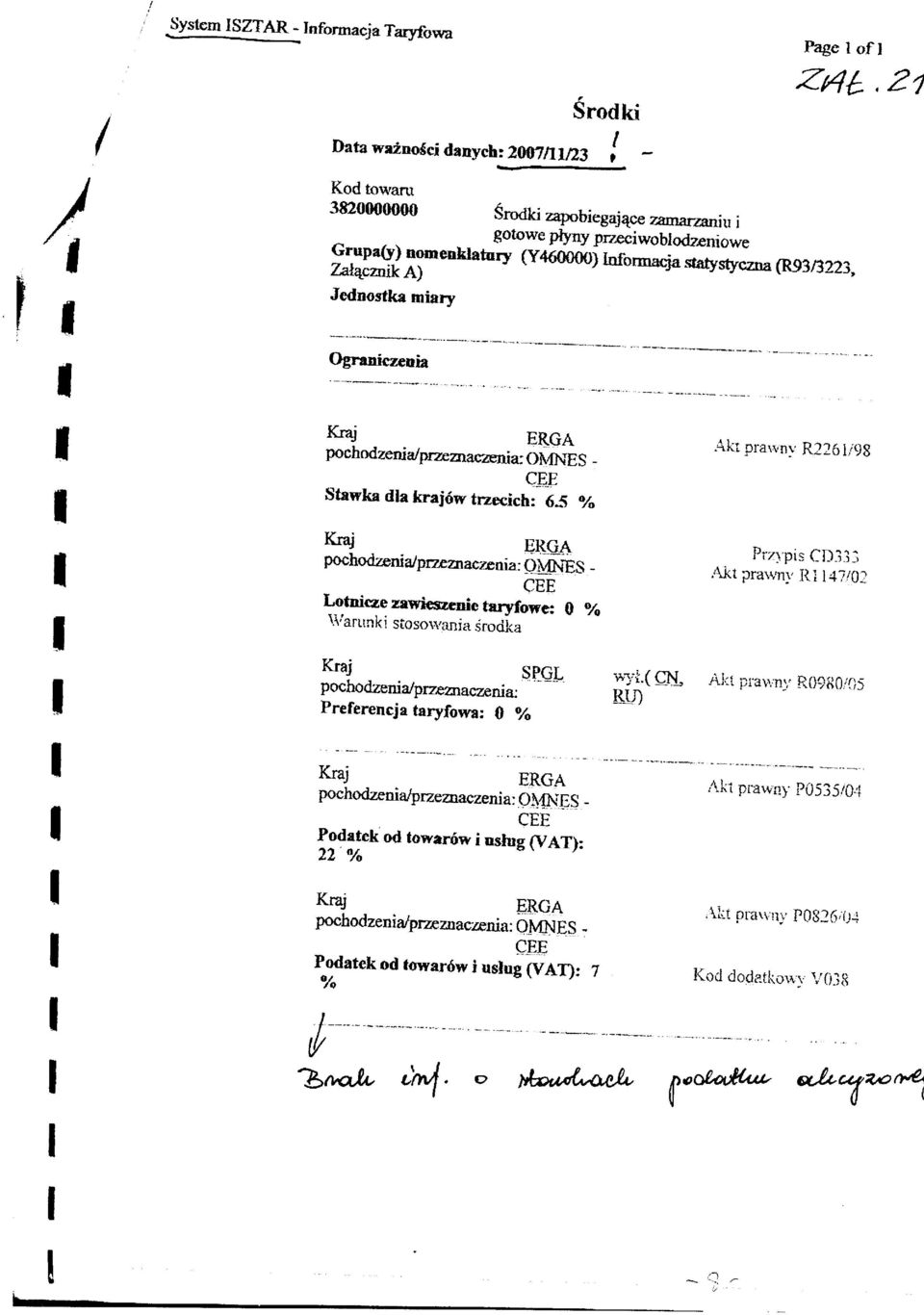 zawieszenie,"rrn"lt \irarun k i siosor:,ralia drociira Kraj pochodzenia/przcmacznnia: Preferencja aryfowa: 0 Vo spc, o o/o faj ERGA pochodzenia/przearaczenia: O *_AS _ CEE Podaek od owar6w i ushg