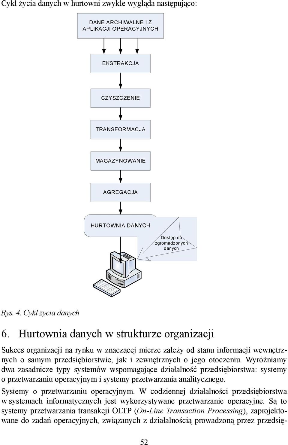 Hurtownia danych w strukturze organizacji Sukces organizacji na rynku w znaczącej mierze zależy od stanu informacji wewnętrznych o samym przedsiębiorstwie, jak i zewnętrznych o jego otoczeniu.