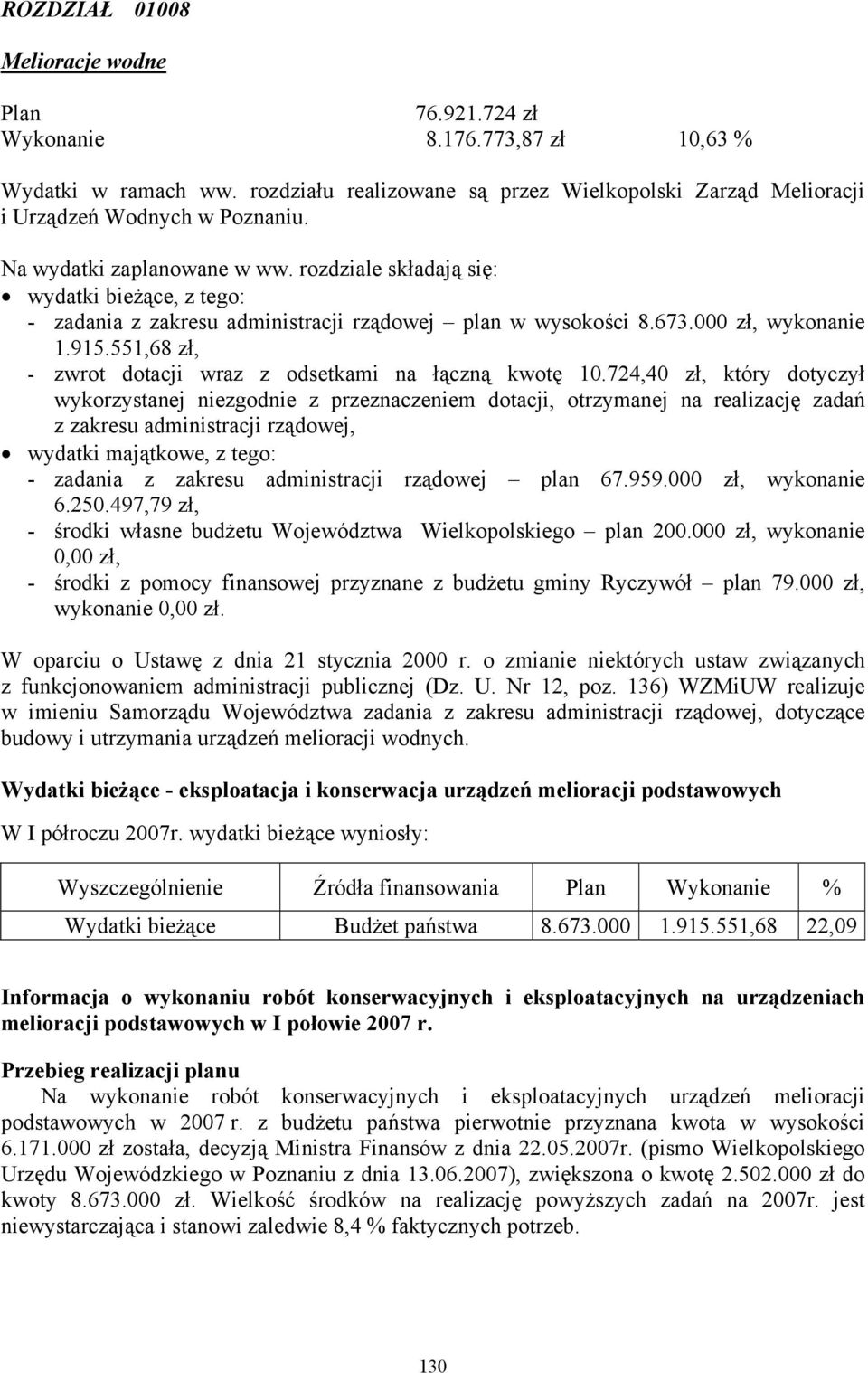 551,68 zł, - zwrot dotacji wraz z odsetkami na łączną kwotę 10.