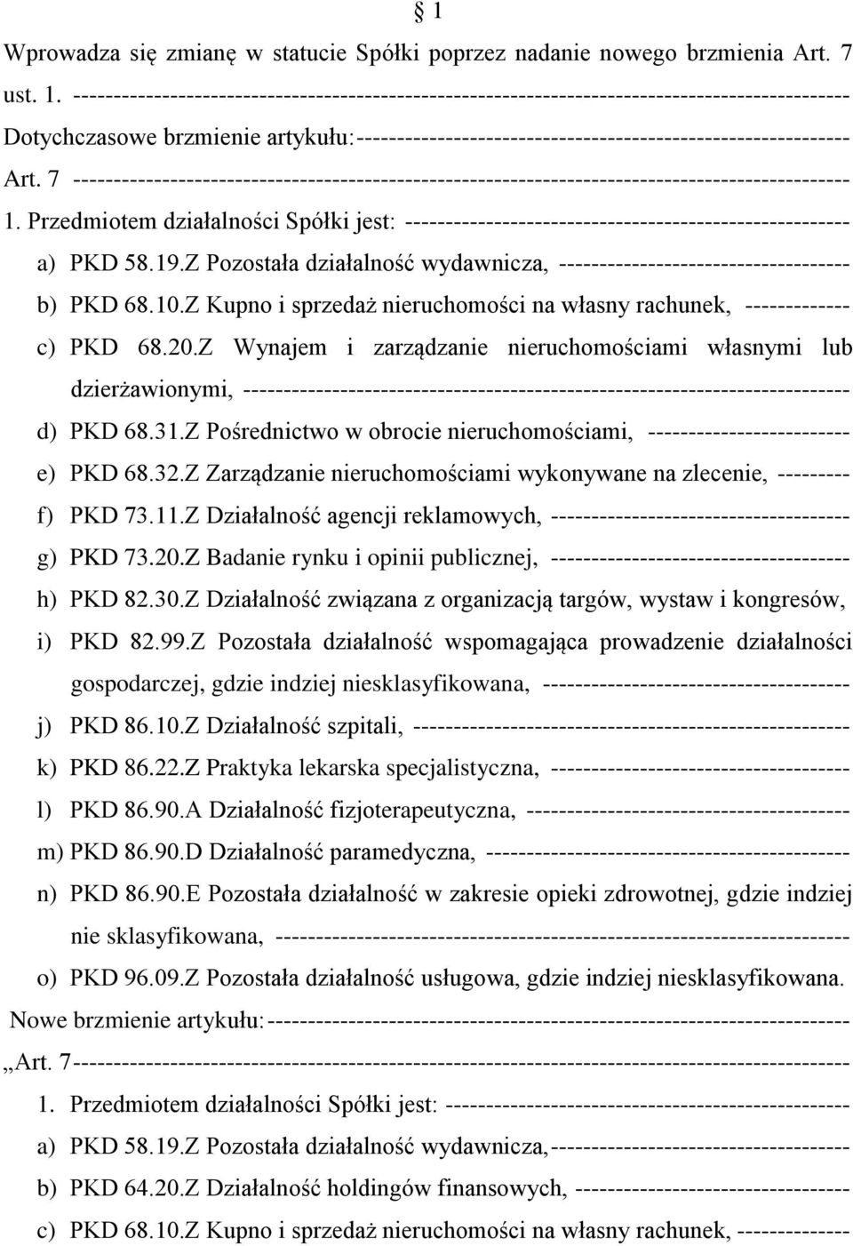 Przedmiotem działalności Spółki jest: ------------------------------------------------------- a) PKD 58.19.Z Pozostała działalność wydawnicza, ------------------------------------ b) PKD 68.10.