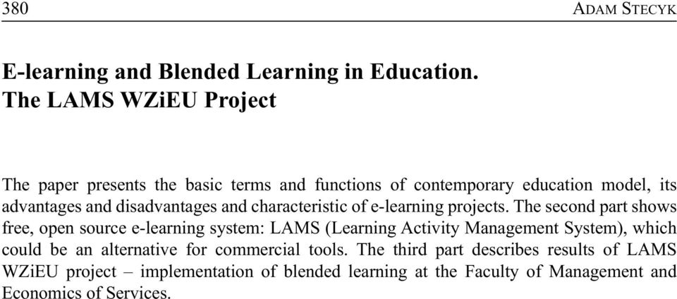 disadvantages and characteristic of e-learning projects.