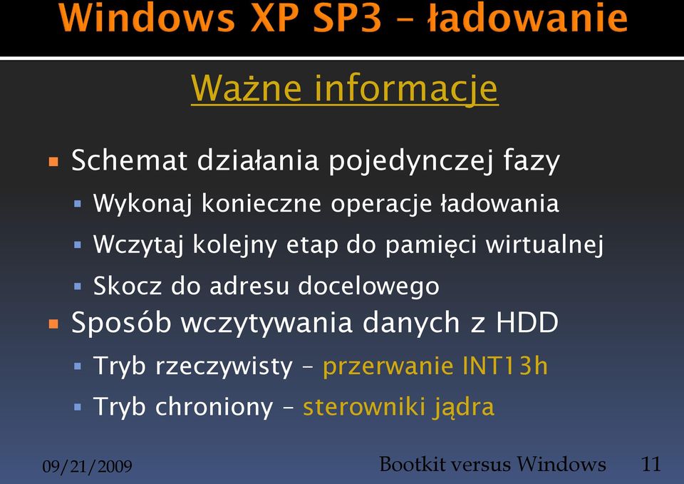 adresu docelowego Sposób wczytywania danych z HDD Tryb rzeczywisty