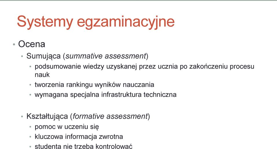 nauczania wymagana specjalna infrastruktura techniczna Kształtująca (formative