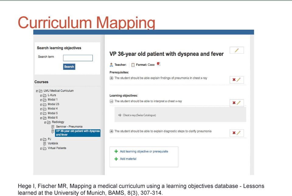 learning objectives database - Lessons