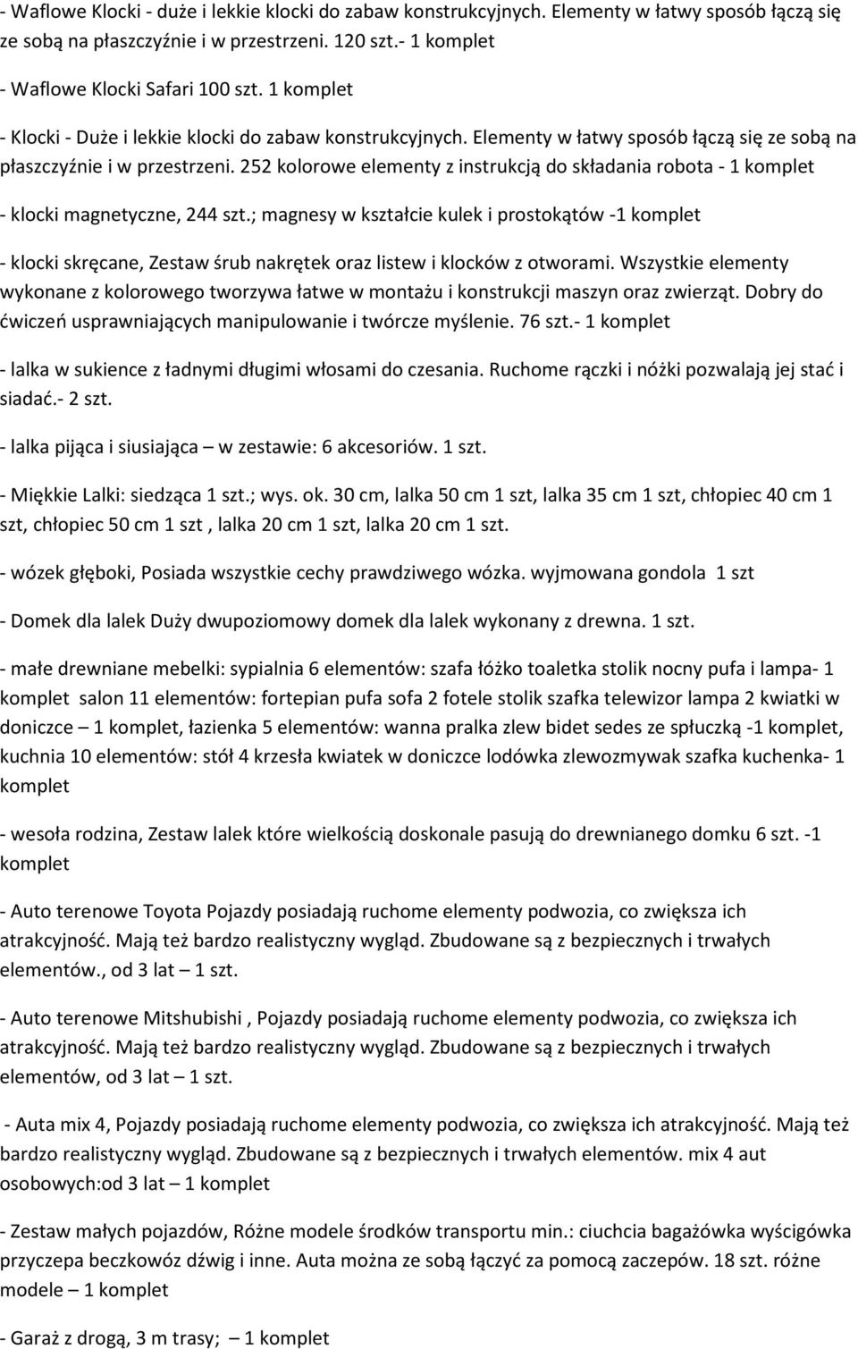 252 kolorowe elementy z instrukcją do składania robota - 1 komplet - klocki magnetyczne, 244 szt.