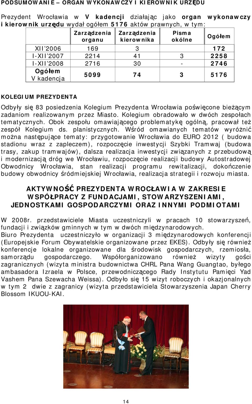 Prezydenta Wrocławia poświęcone bieżącym zadaniom realizowanym przez Miasto. Kolegium obradowało w dwóch zespołach tematycznych.