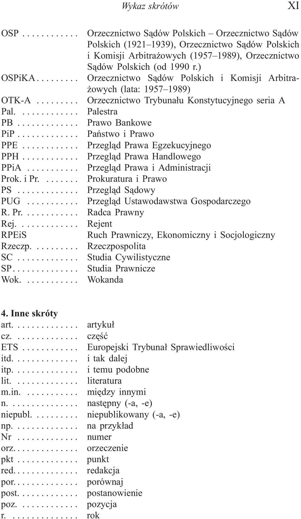 ) Orzecznictwo S¹dów Polskich i Komisji Arbitra- owych (lata: 1957 1989) Orzecznictwo Trybuna³u Konstytucyjnego seria A Palestra Prawo Bankowe Pañstwo i Prawo Przegl¹d Prawa Egzekucyjnego Przegl¹d