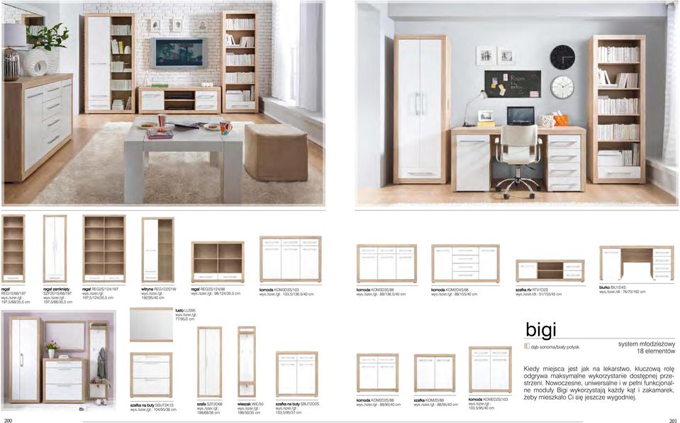 cm szafa SZF2D68 198/68/36 cm wieszak WIE/50 198/50/35 cm szafka na buty SBUT2D2S 103,5/95/37 cm KOM2D2S/88 88/95/40 cm szafka KOM2D/88 88/95/40 cm KOM2D2S/103 103,5/95/40 cm Kiedy miejsca jest jak