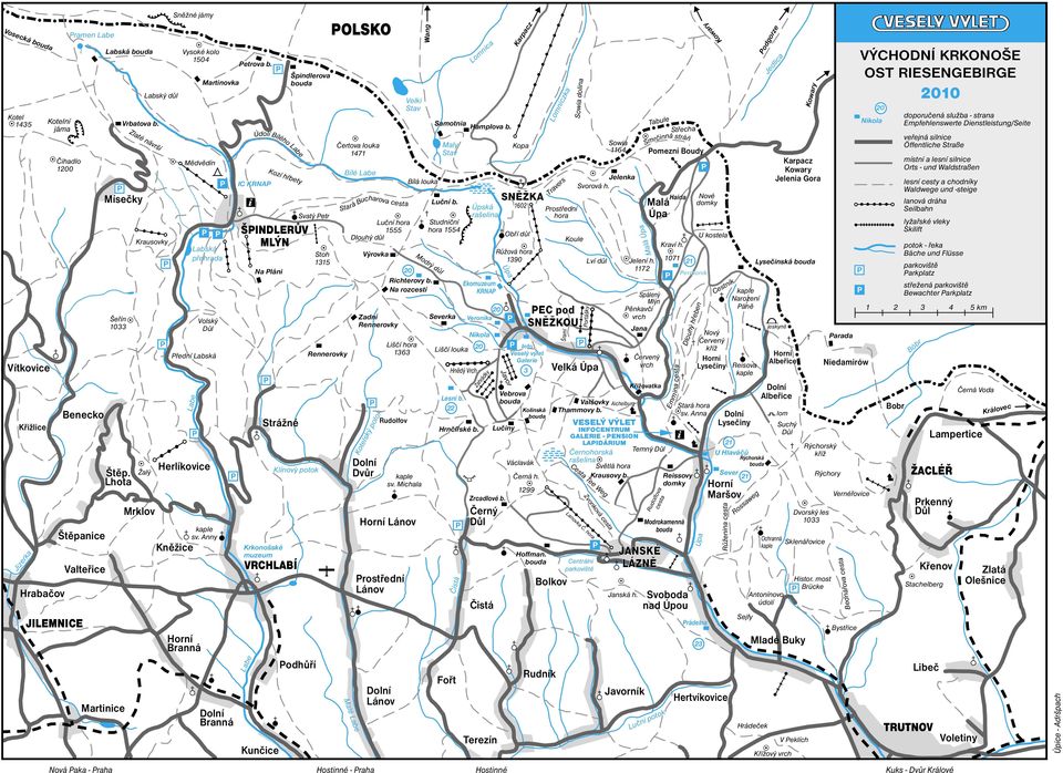 Lhota Martinice Zlaté návrší Labský důl Krausovky Žalý Mrklov Sněžné jámy Vysoké kolo 1504 Mědvědín Labe Martinovka Labská přehrada Volský Důl Přední Labská Herlíkovice Kněžice Horní Branná kaple sv.