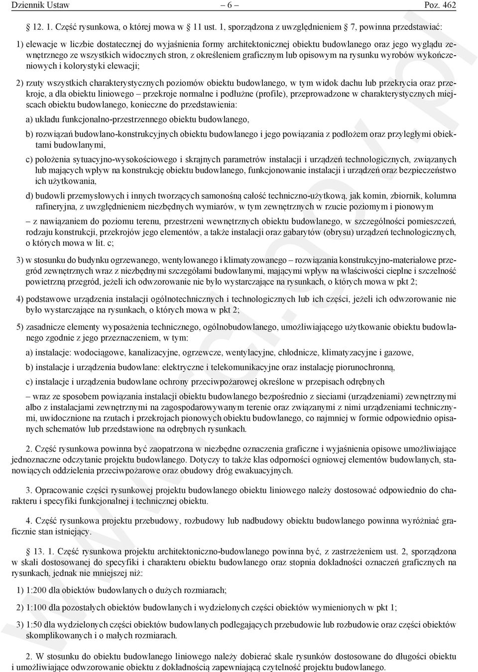 widocznych stron, z określeniem graficznym lub opisowym na rysunku wyrobów wykończeniowych i kolorystyki elewacji; 2) rzuty wszystkich charakterystycznych poziomów obiektu budowlanego, w tym widok