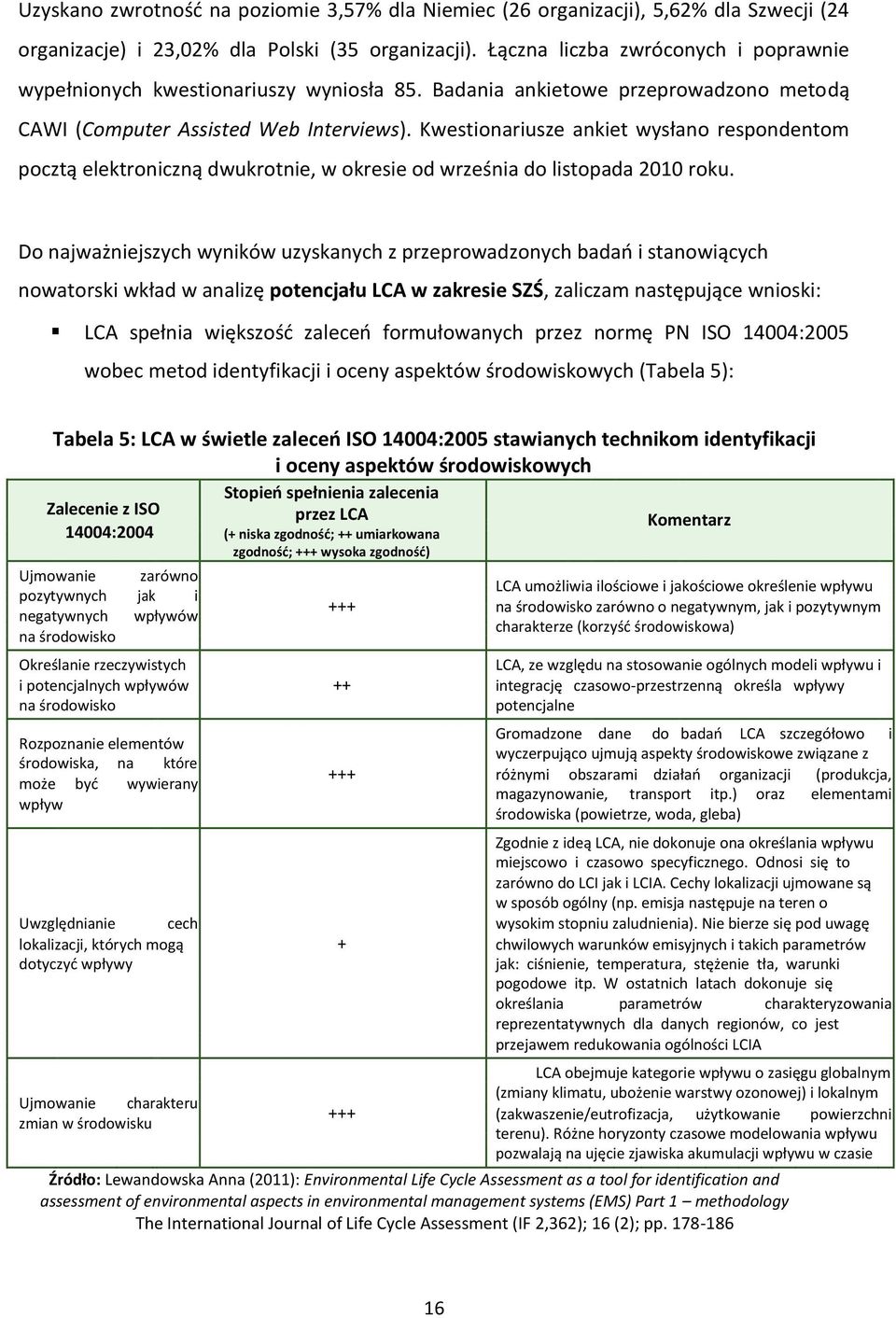 Kwestionariusze ankiet wysłano respondentom pocztą elektroniczną dwukrotnie, w okresie od września do listopada 2010 roku.