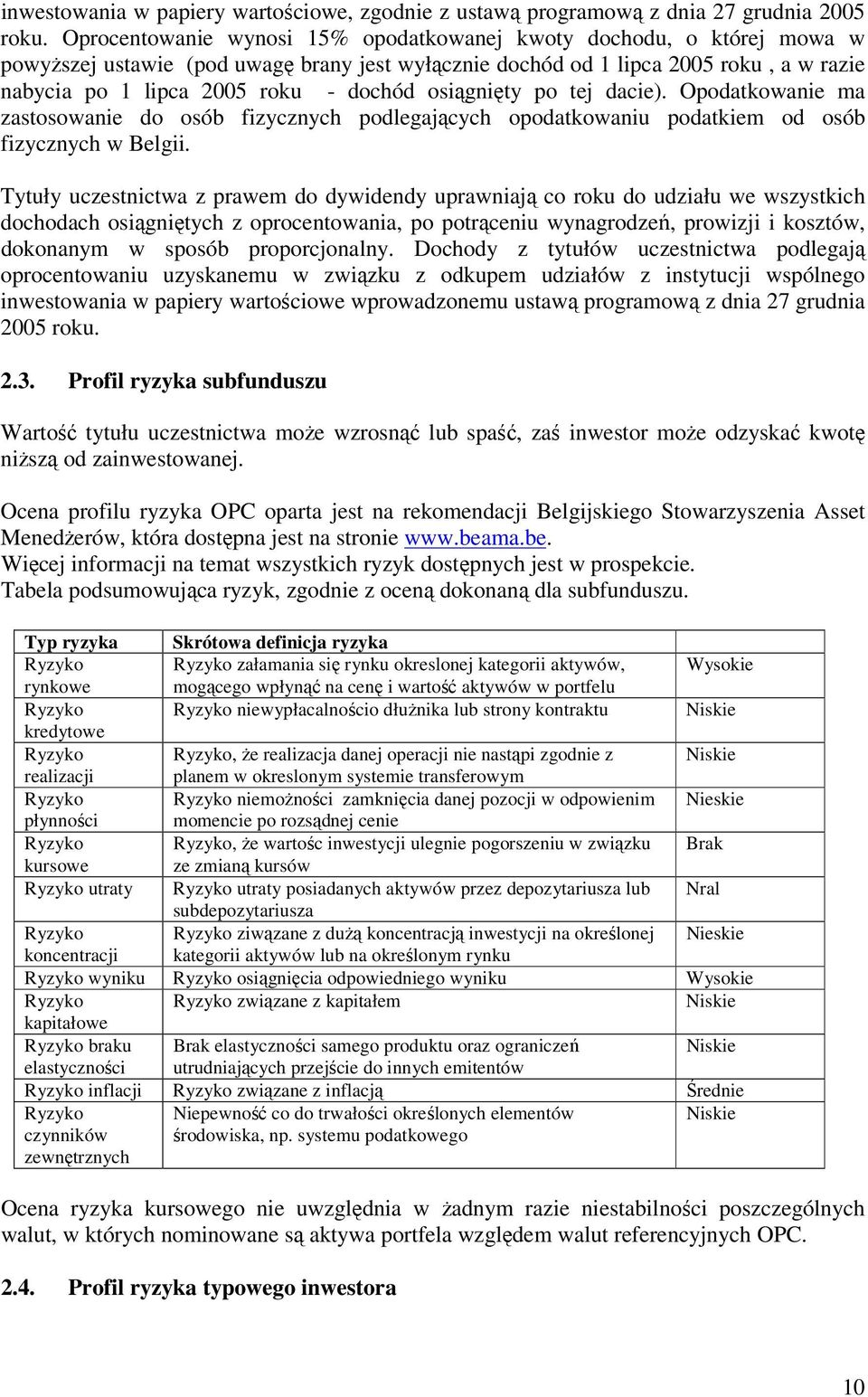 osiągnięty po tej dacie). Opodatkowanie ma zastosowanie do osób fizycznych podlegających opodatkowaniu podatkiem od osób fizycznych w Belgii.