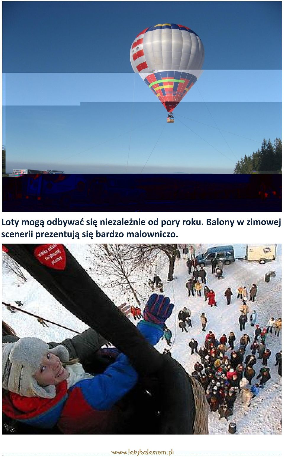 Balony w zimowej scenerii